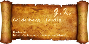 Goldenberg Klaudia névjegykártya